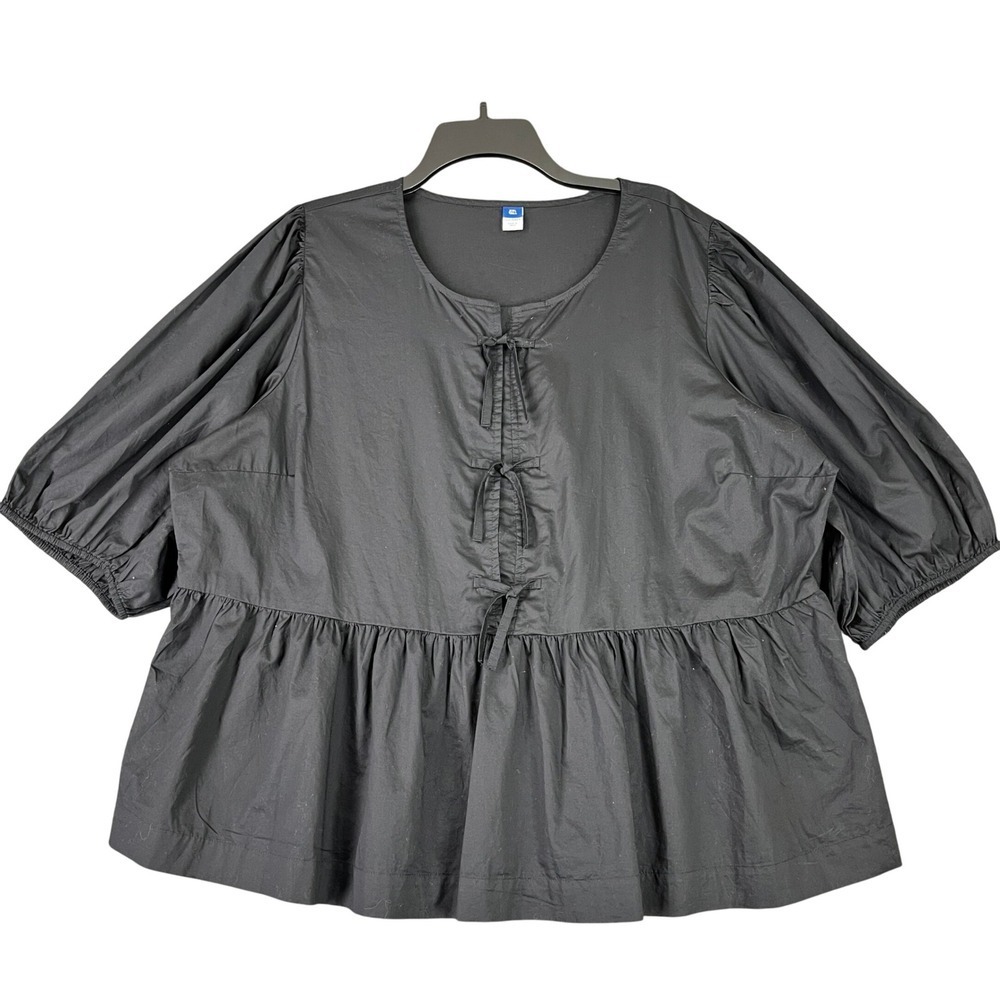 Old Navy Peplum Babydoll Softcore Blouse Womens XXL Tall Minimal Everyday‎ Fit